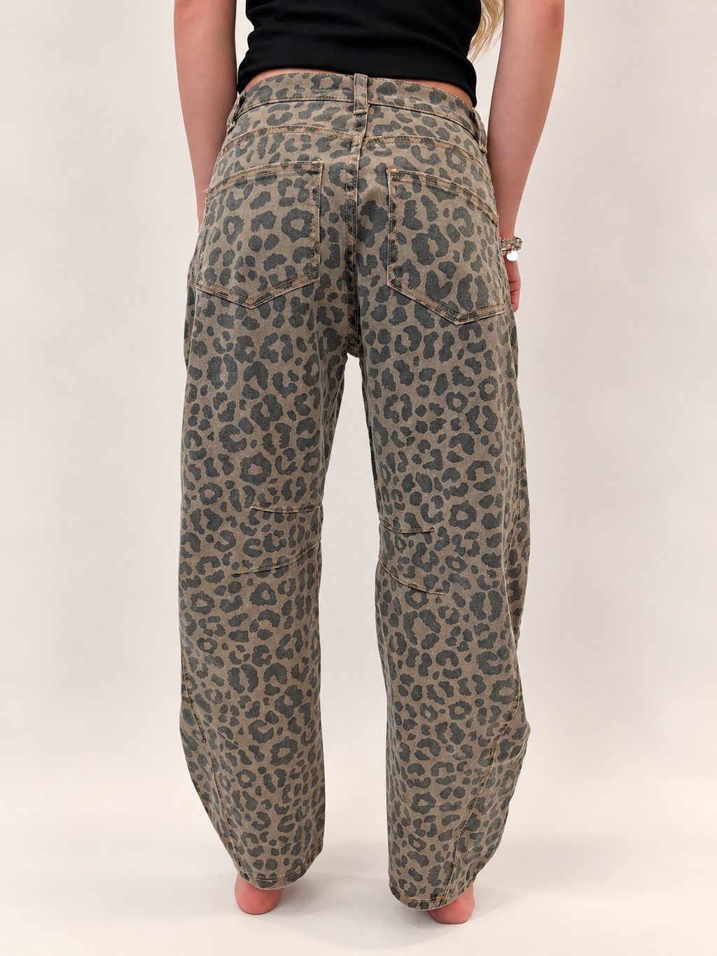 Leopard Barrel Jeans