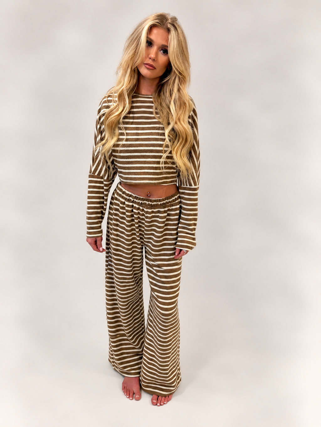 Striped Wide Leg Set
