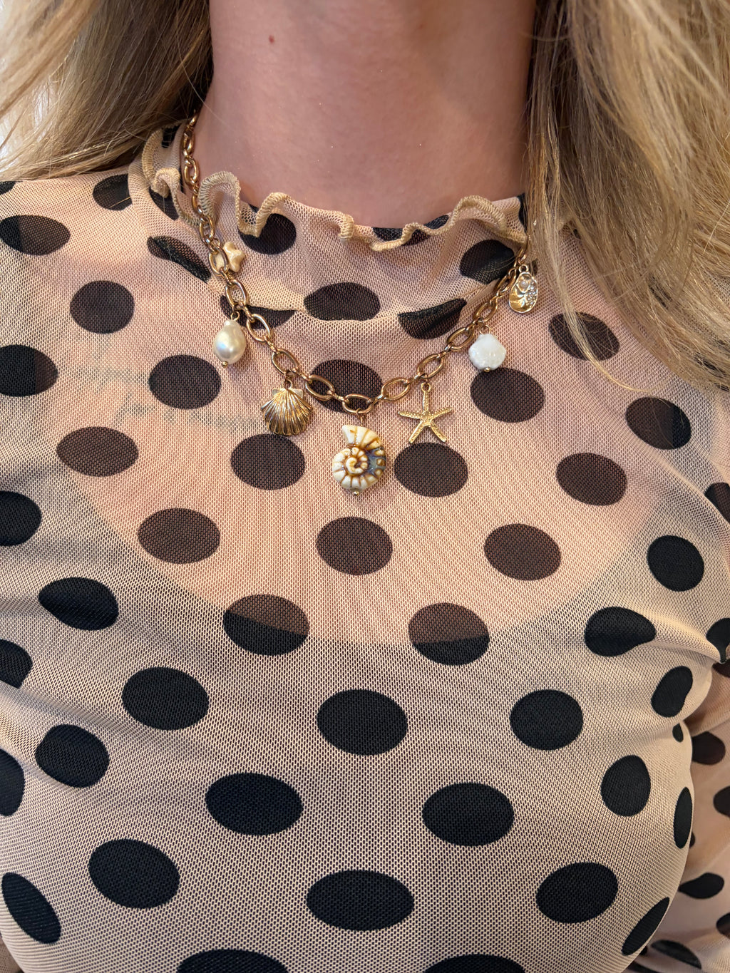 Polka Dot Mesh Top